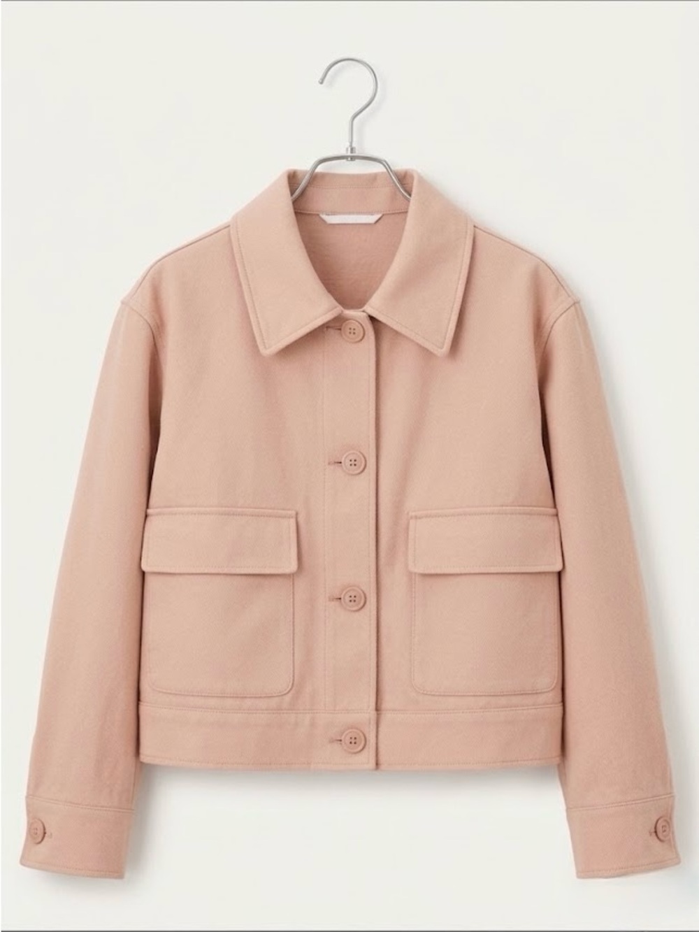 Uniqlo Blush Pink Cropped Utility Jacket